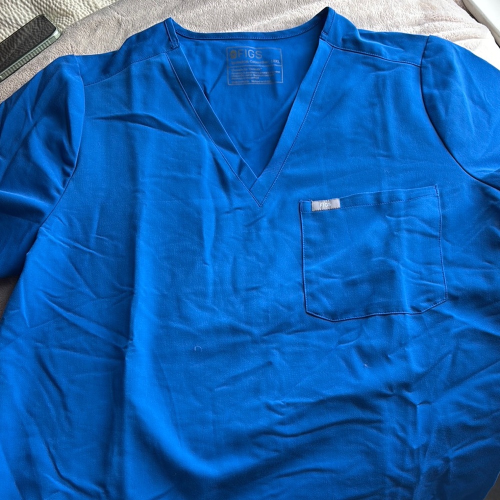 FIGS Royal Blue V-Neck Scrub Top